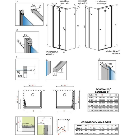 Душевое ограждение Radaway Fuenta New KDJ-B 90х90 см L/R, хром/прозрачное - фото 3