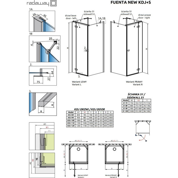 Душевое ограждение Radaway Fuenta New KDJ-S 90х90 см L/R, хром/прозрачное - фото 3