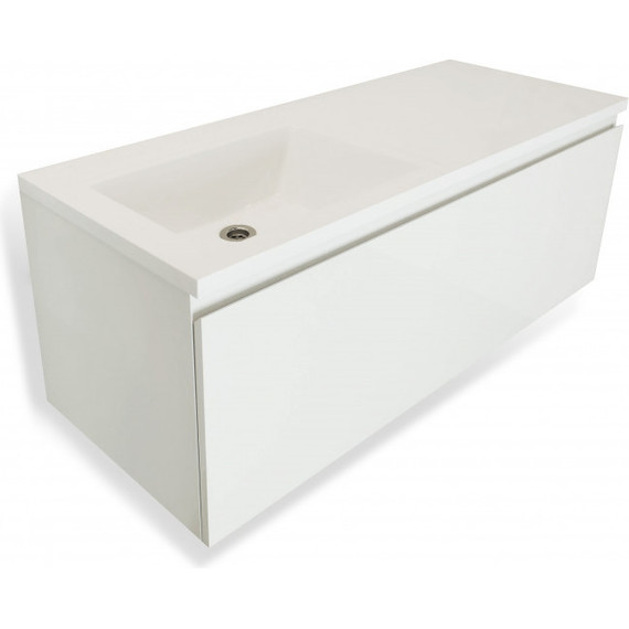 Тумба подвесная с раковиной-столешницей Эстет Dallas Luxe 140 см L, 1 ящик ФР-00002926 - фото 5