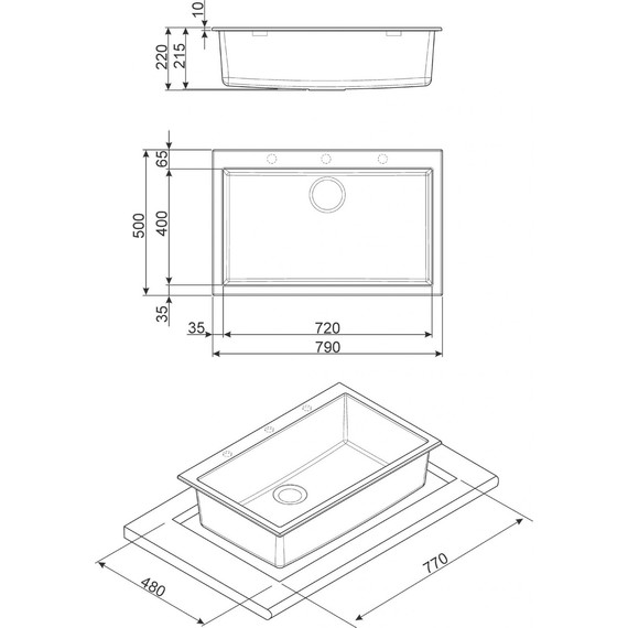 Кухонная мойка Smeg 79 см - фото 3