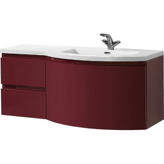 Тумба подвесная с раковиной-столешницей BelBagno PROSPERO-1200-3C-SO-RB-RIGHT 120 см R, красный - фото 