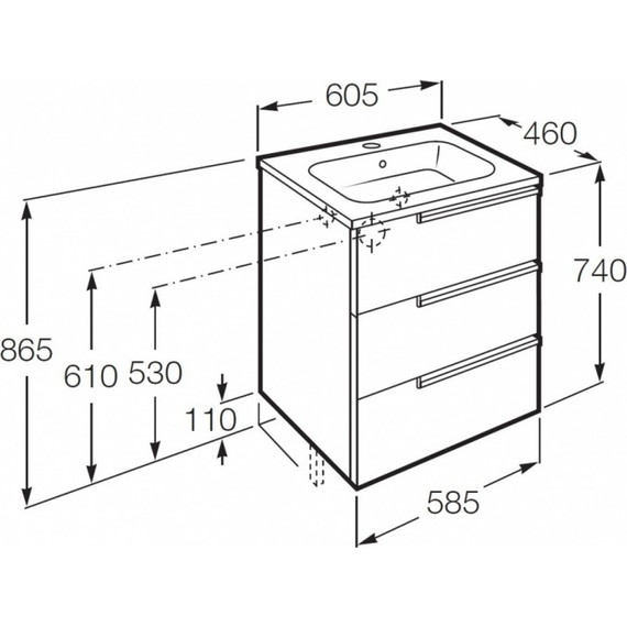 Тумба напольная с раковиной Roca Victoria NORD Ice Edition 60 см ZRU9302834, белый - фото, картинка 10 Тумба напольная с раковиной Roca Victoria NORD Ice Edition 60 см ZRU9302834, белый - фото 10