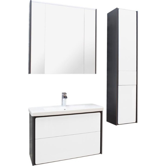 Тумба подвесная с раковиной Roca Ronda 60 см ZRU9302963, белый глянец/антрацит - фото 6