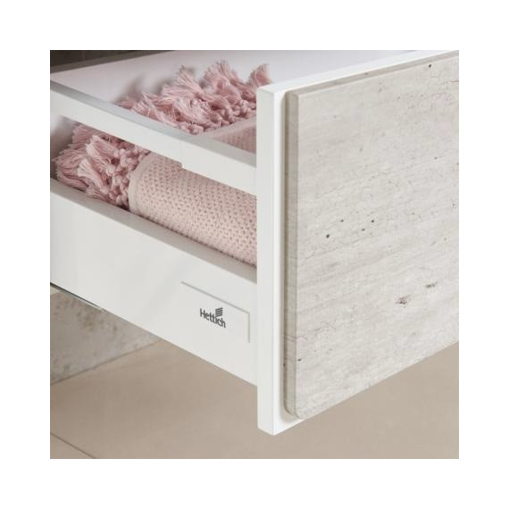 Тумба подвесная с раковиной Roca Ronda 60 см ZRU9303002, бетон/белый глянец - фото 7