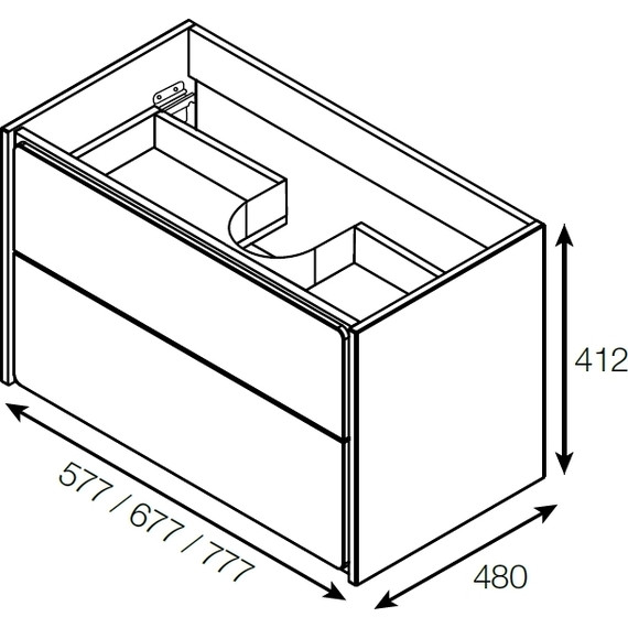 Тумба подвесная с раковиной Roca Ronda 80 см ZRU9303004, бетон/белый глянец - фото, картинка 8 Тумба подвесная с раковиной Roca Ronda 80 см ZRU9303004, бетон/белый глянец - фото 8
