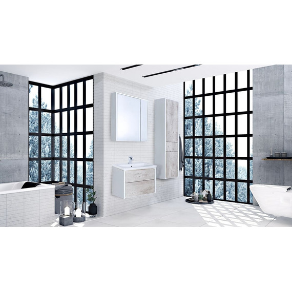 Зеркальный шкаф ROCA Ronda 60 см ZRU9303007, бетон/белый глянец - фото 4