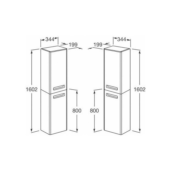 Пенал подвесной ROCA The GAP 35 см правый ZRU9302746, фиолетовый - фото 7