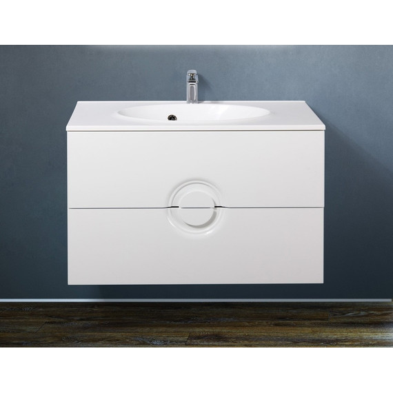 Тумба подвесная с раковиной BelBagno ONDA-750-2C-SO-BL 75 см, белый - фото 