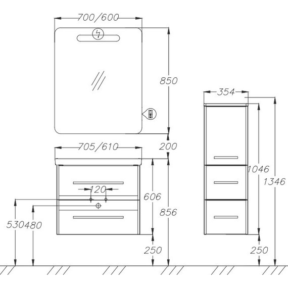 Зеркало Smile Арабеско 70 см, белый - фото 4