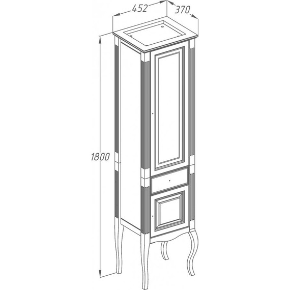 Пенал напольный Opadiris Лаура 45 см, левый, белый матовый - фото 4