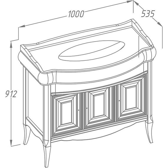 Тумба напольная с раковиной Opadiris Лоренцо 100 см, белый - фото 2