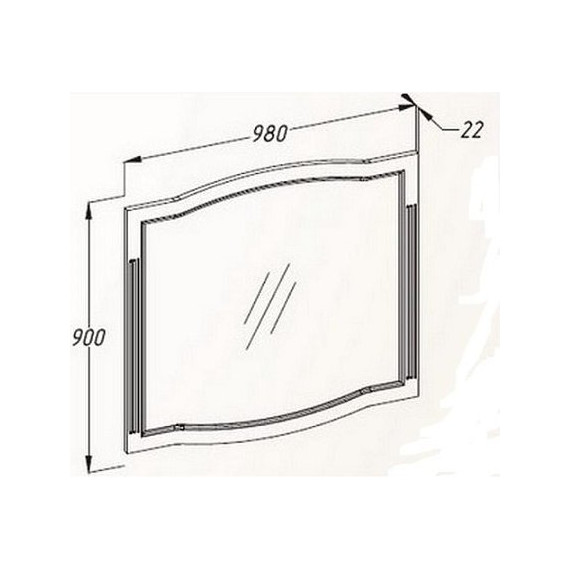 Зеркало Opadiris Лаура 100 см, белый матовый - фото 4