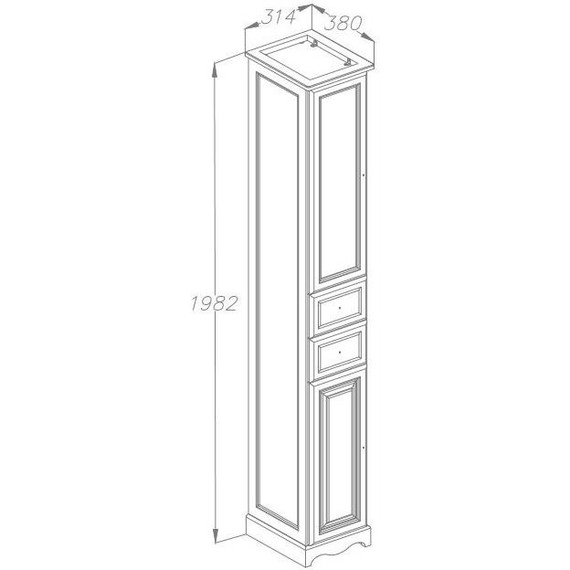 Пенал напольный Opadiris Риспекто 30 правый, орех - фото 2