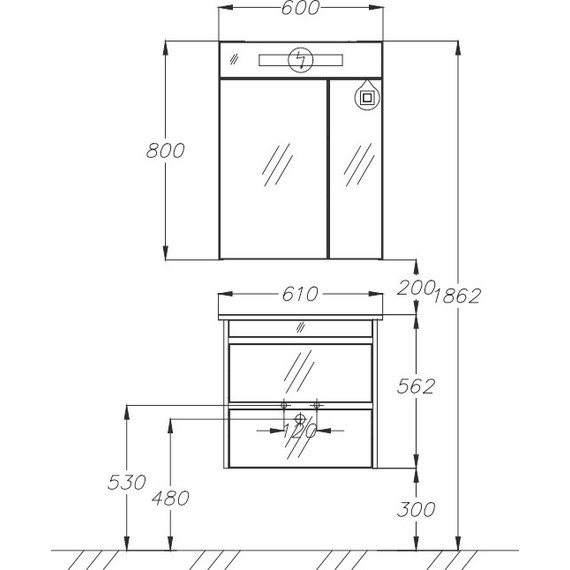 Зеркало-шкаф Smile Фреш 60 см, белый - фото 9
