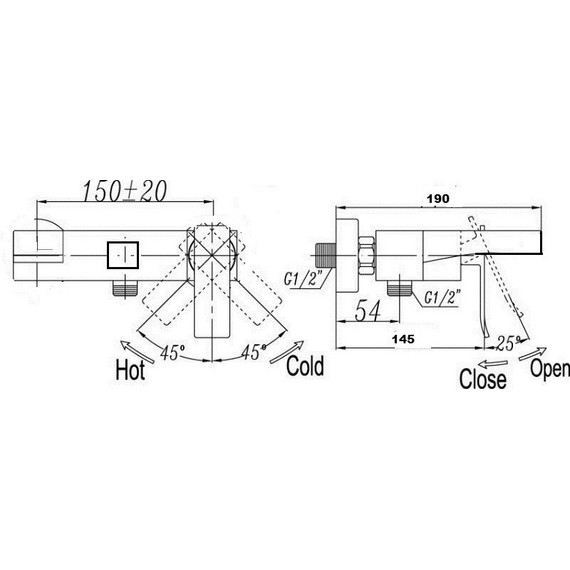 Набор смесителей 2 в 1 для ванны Bronze de Luxe Grani TB980, хром - фото 2