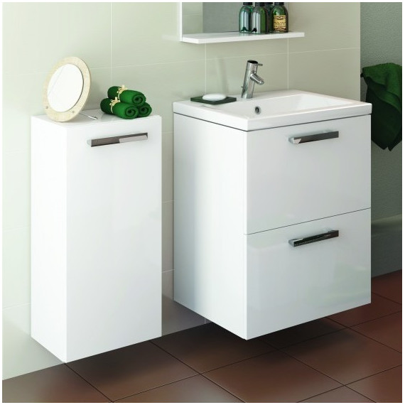 Тумба подвесная/напольная с раковиной Cersanit Melar 50 см B-SU-MEL-CM50, 2 ящика, белый - фото, картинка 8 Тумба подвесная/напольная с раковиной Cersanit Melar 50 см B-SU-MEL-CM50, 2 ящика, белый - фото 8