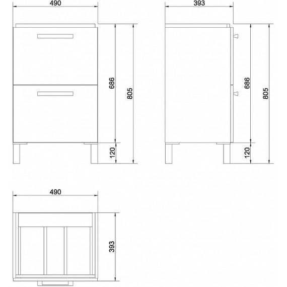 Тумба подвесная/напольная с раковиной Cersanit Melar 50 см B-SU-MEL-CM50, 2 ящика, белый - фото, картинка 9 Тумба подвесная/напольная с раковиной Cersanit Melar 50 см B-SU-MEL-CM50, 2 ящика, белый - фото 9