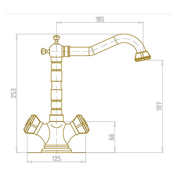 Смеситель для кухни Bronze de Luxe Royal 10105, бронза - фото 2