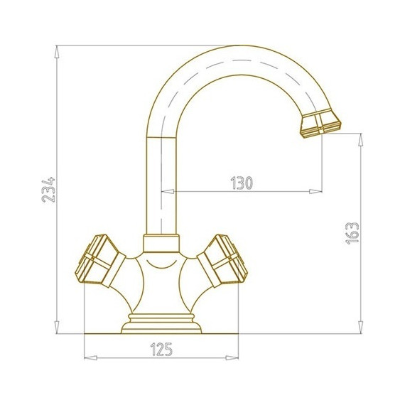 Смеситель для раковины Bronze de Luxe Royal 21981, бронза - фото 2
