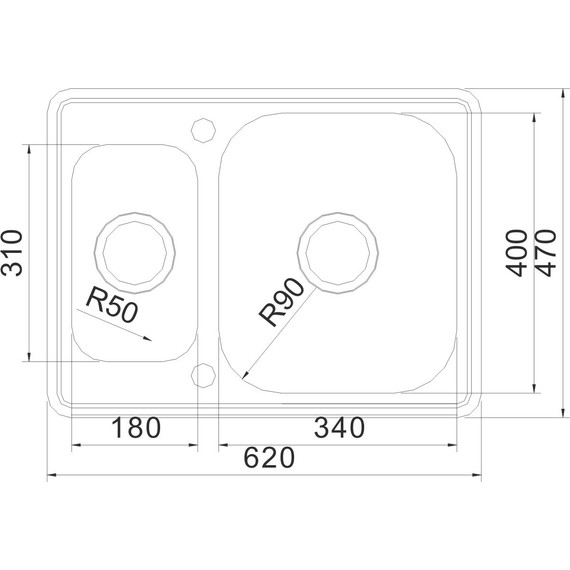 Кухонная мойка Oulin OL-0304 1 мм, нержавеющая сталь - фото 5