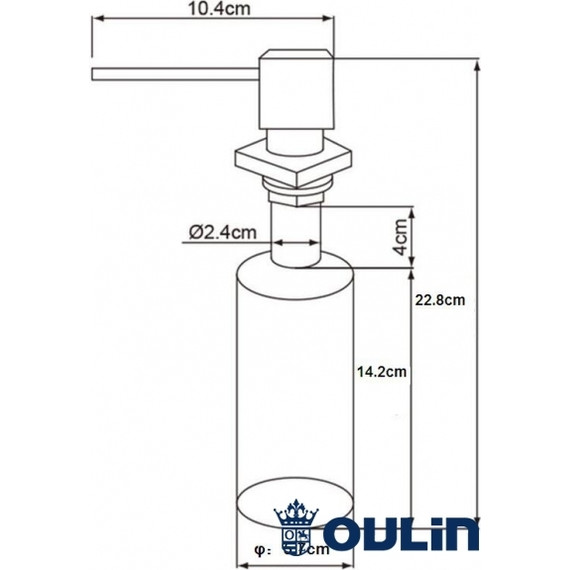 Дозатор для моющего средства Oulin OL-401FS, сатин - фото 2