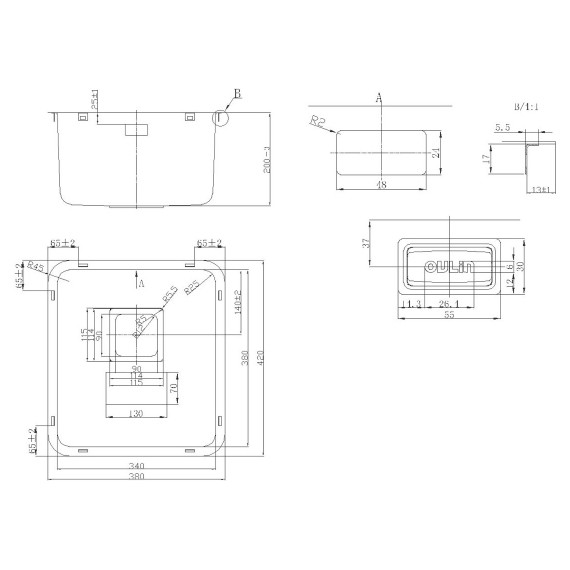Кухонная мойка Oulin OL-0362 1 мм, нержавеющая сталь - фото 4