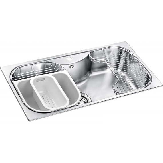 Кухонная мойка Oulin OL-330 1 мм, нержавеющая сталь - фото 5