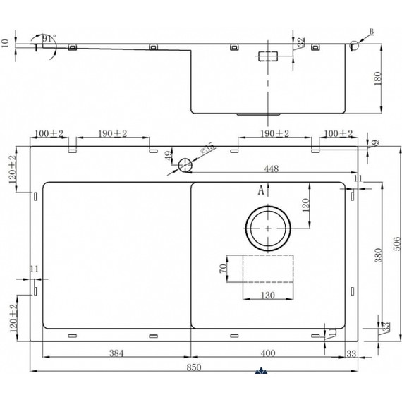 Кухонная мойка Oulin OL-FTR102R 1,2 мм, нержавеющая сталь - фото 5