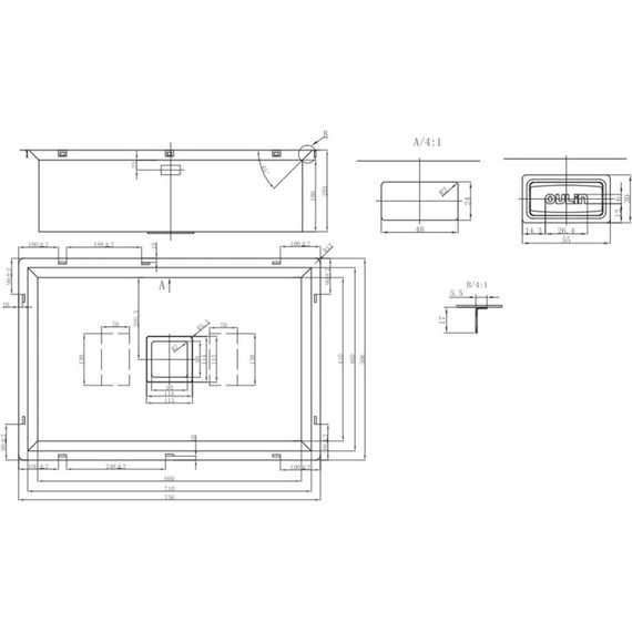 Кухонная мойка Oulin OL-FU113 1,2 мм, нержавеющая сталь - фото 5