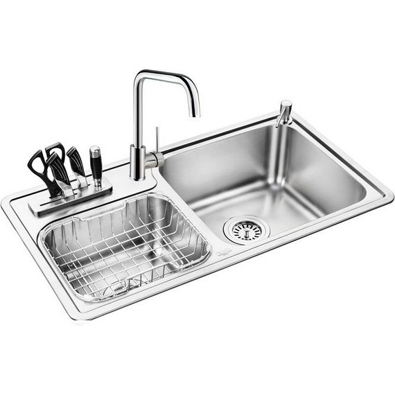 Кухонная мойка Oulin OL-H9910 0,8 мм, нержавеющая сталь - фото 4