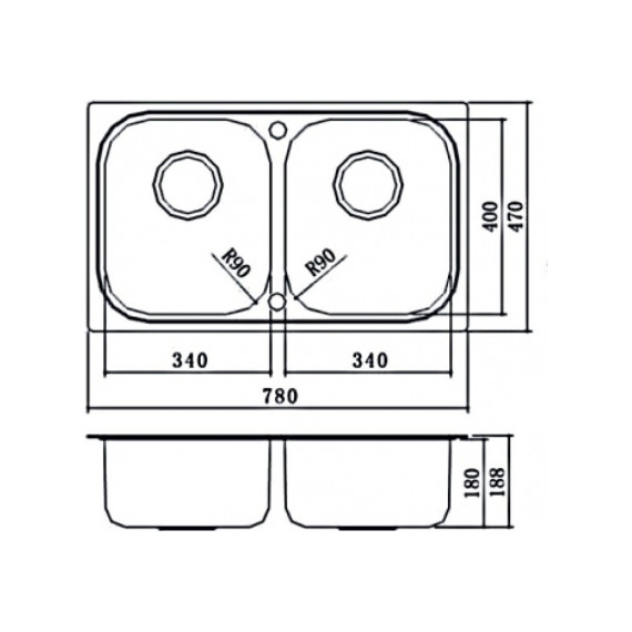 Кухонная мойка Oulin OL-S8905 1 мм, нержавеющая сталь - фото 5