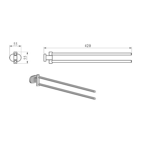 Держатель для полотенец CR 340 Ravak Chrome X07P319 - фото 2