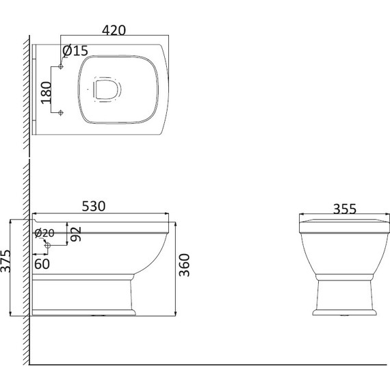 Унитаз подвесной Creo Ceramique Orleans с крышкой микролифт (РАСПРОДАЖА) - фото, картинка 3 Унитаз подвесной Creo Ceramique Orleans с крышкой микролифт (РАСПРОДАЖА) - фото 3