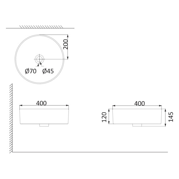 Раковина-чаша Creo Ceramique 40 см PAU PU3100 - фото, картинка 2 Раковина-чаша Creo Ceramique 40 см PAU PU3100 - фото 2