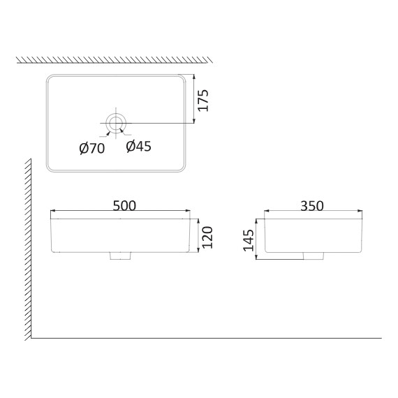 Раковина-чаша Creo Ceramique 50 см PAU PU3500 (HDA055) - фото, картинка 2 Раковина-чаша Creo Ceramique 50 см PAU PU3500 (HDA055) - фото 2