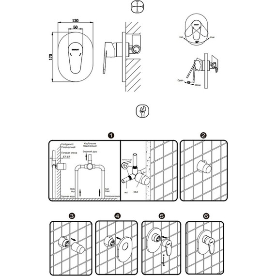 Смеситель для душа Bravat Eler FB848238CP-RUS, хром - фото 2