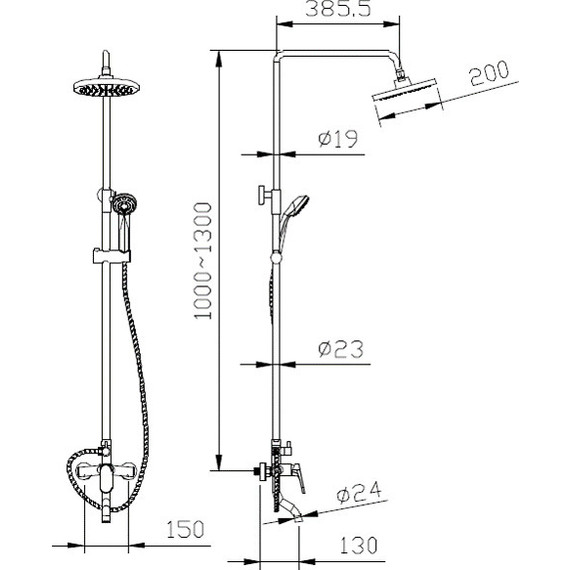 Душевая стойка Bravat Eler F6191238CP-A-RUS, хром - фото, картинка 2 Душевая стойка Bravat Eler F6191238CP-A-RUS, хром - фото 2