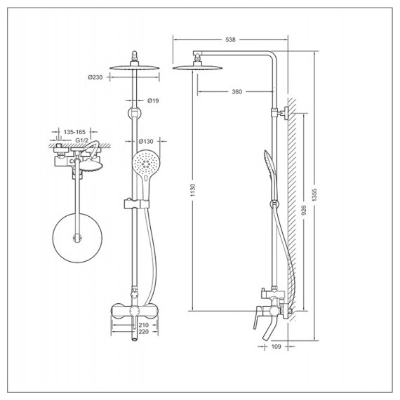 Душевая стойка Bravat Palace F6172217CP-A-RUS - фото, картинка 2 Душевая стойка Bravat Palace F6172217CP-A-RUS - фото 2