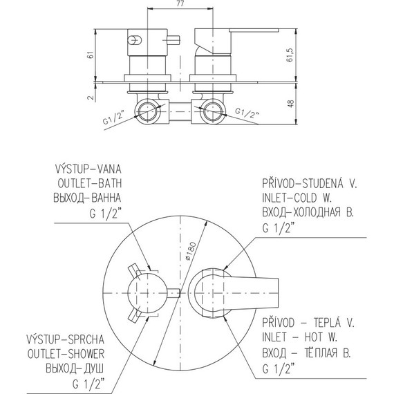 Смеситель для ванны Rav-Slezak Colorado CO186KCMATC, черный/хром - фото 2