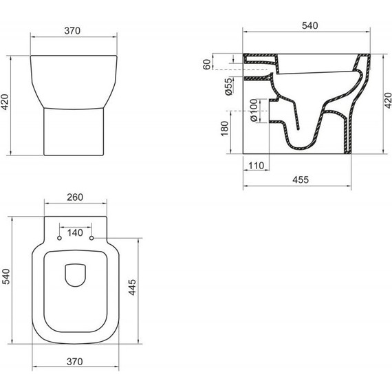 Унитаз приставной безободковый BelBagno Vaso BB127CB - фото 8
