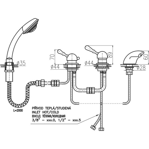 Смеситель для ванны Rav-Slezak Labe L070.5PSM, бронза - фото 3