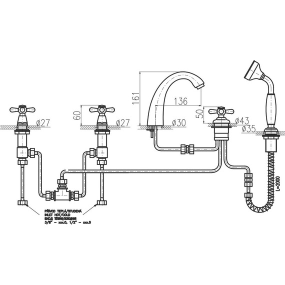 Смеситель для ванны Rav-Slezak Morava Retro MK176.5PSM, бронза - фото 7