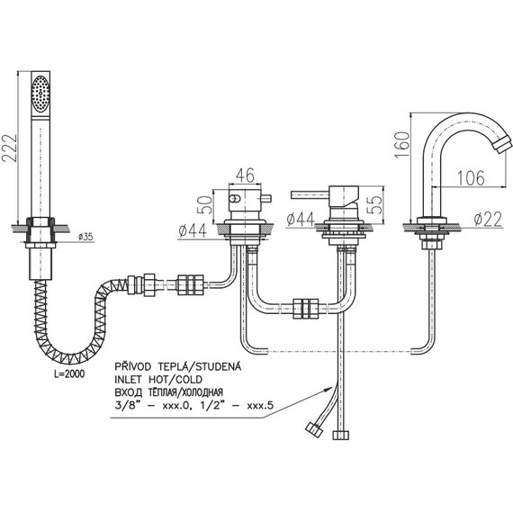 Смеситель для ванны Rav-Slezak Seina SE962.5P, хром - фото 2