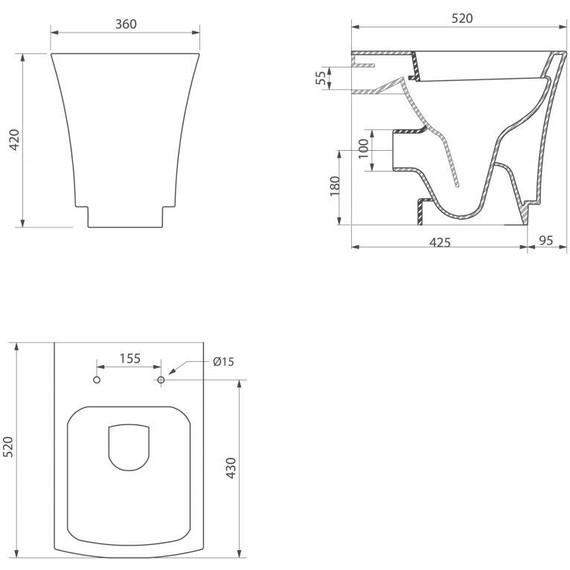 Унитаз приставной безободковый BelBagno Regina BB104CB - фото 8