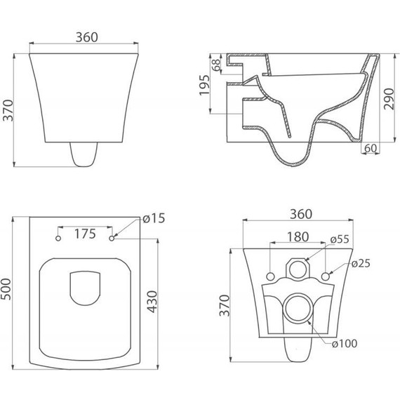 Унитаз подвесной безободковый BelBagno Regina BB104CH - фото 8