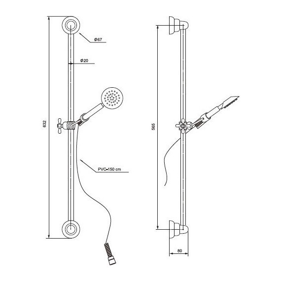Душевой гарнитур Paini Bologna BLCR121 - фото 3