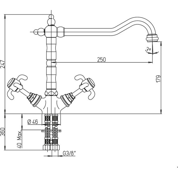Смеситель для кухни Paini Ornellaia 87CR570BKM, хром - фото 3