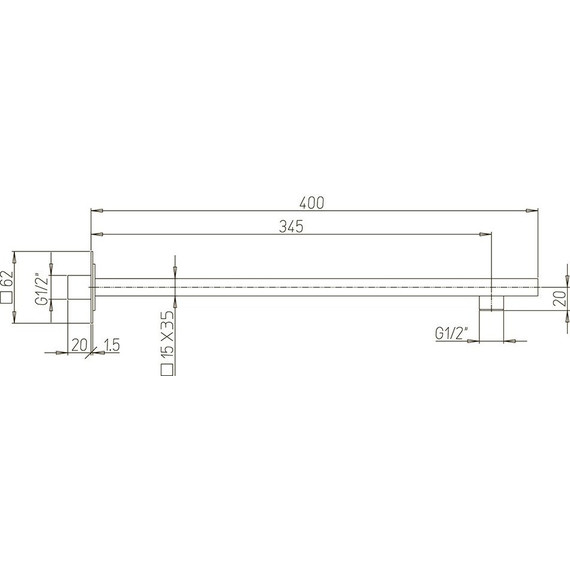 Кронштейн стеновой для верхнего душа Paini 50CR745T540BI - фото 2