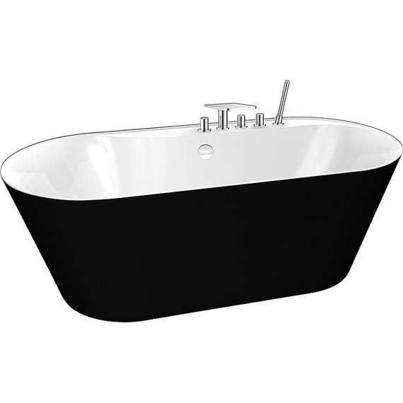 Ванна отдельностоящая BelBagno BB14-NERO/BIA 178х84 см - фото 