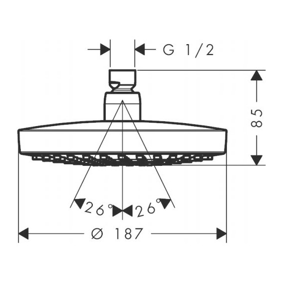 Верхний душ Hansgrohe Croma Select S 26522000 - фото 2